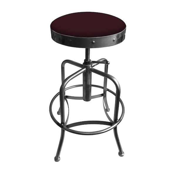 Adjustable Stool, Clear Coat Finish, Canter Bordeaux Seat